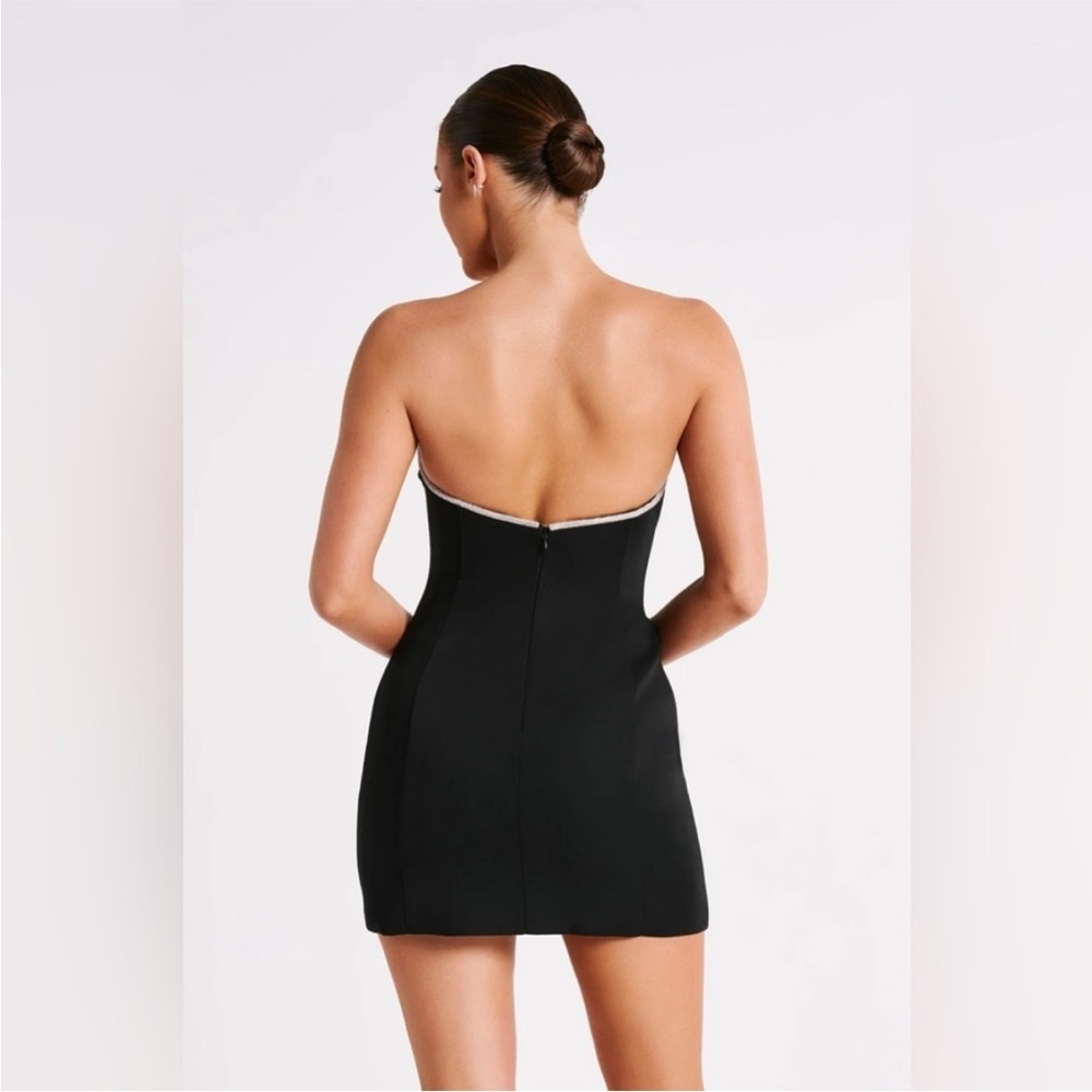 💎 🆕🔥 NWT MESHKI ‘Madi' Suiting Mini Dress With Diamante Rope - Black SMALL - Picture 11 of 16